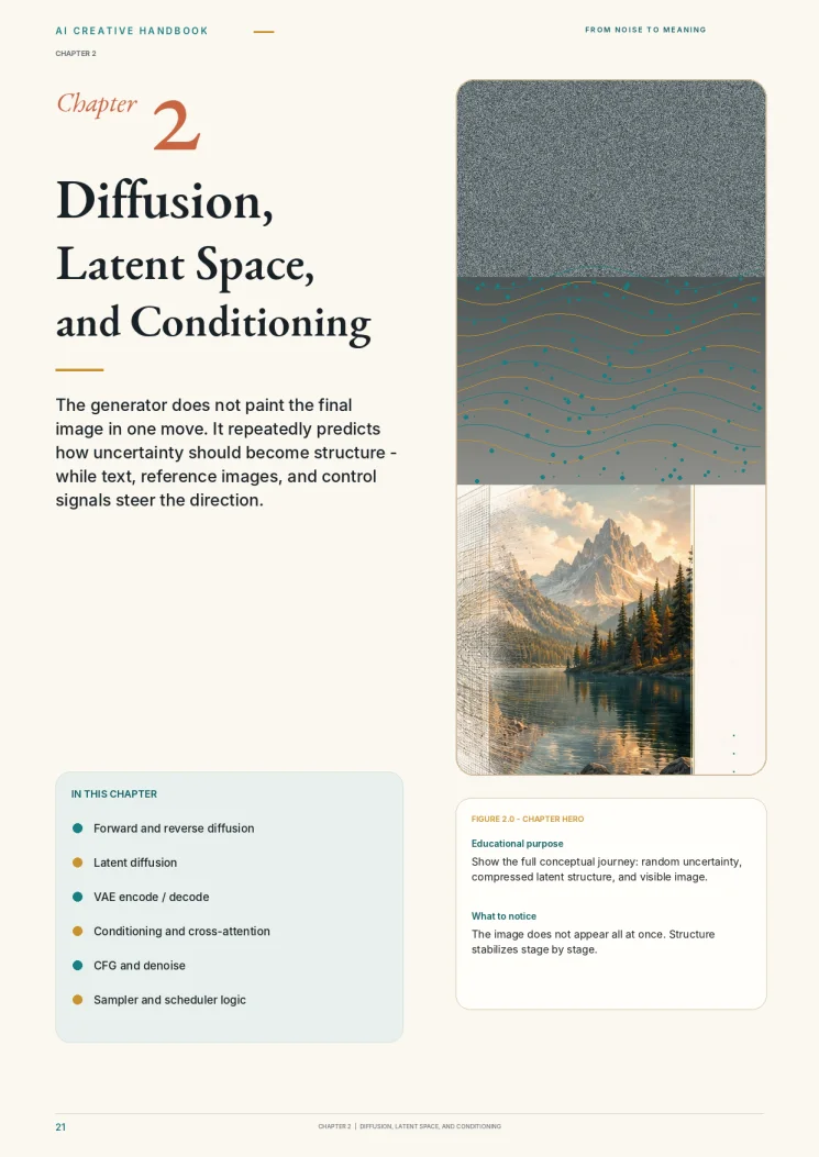 Handbook chapter opener on diffusion, latent space and conditioning.