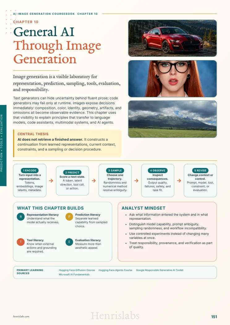 Handbook chapter opener on general AI through image generation.